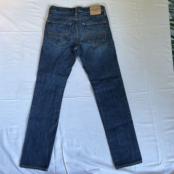 Abercrombie & Fitch Jeans Mens 29x32 Blue Denim Pants The A&F Skinny Button Fly - Picture 7 of 7